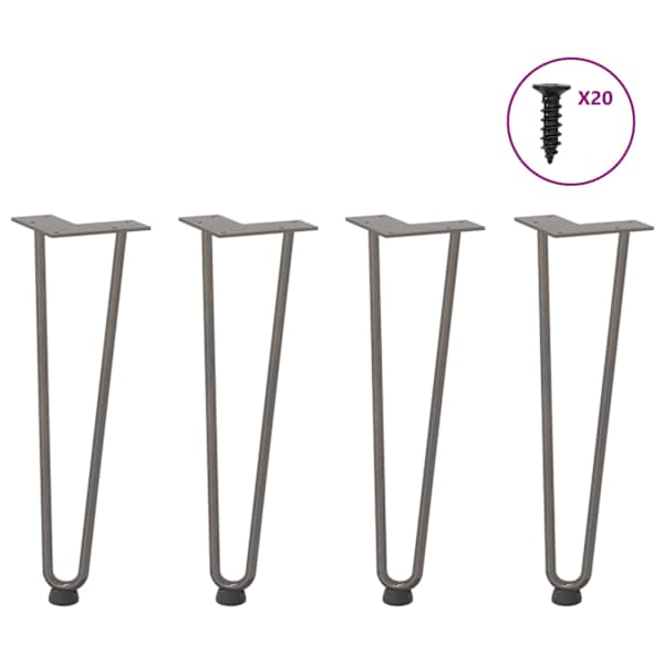 vidaXL juuksen&otilde;eljalad kohvilauale, 4 tk, naturaalne teras, 42 cm, t&auml;isteras