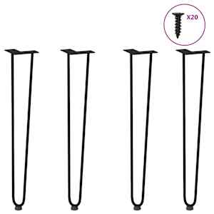 Noge z lasmi za konzolne mizice 4 kosi črne barve 72 cm masivno jeklo