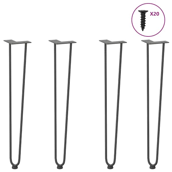 vidaXL konsoollaua juuksen&otilde;eljalad 4 tk, antratsiithall, 72 cm, t&auml;isteras