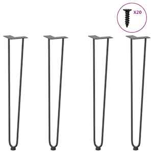 Noge z lasmi za konzolne mizice 4 kosi antracitne barve 72 cm masivno jeklo