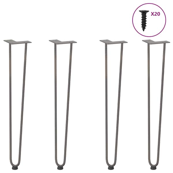 vidaXL konsoollaua juuksen&otilde;eljalad 4 tk, naturaalne teras, 72 cm, t&auml;isteras
