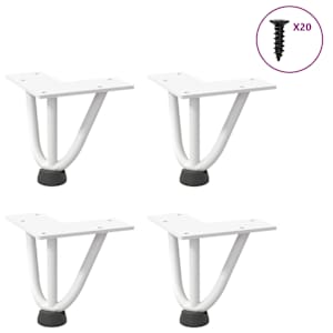 vidaXL juuksen&otilde;eljalad kohvilauale, 4 tk, valged, 10 cm, t&auml;isteras