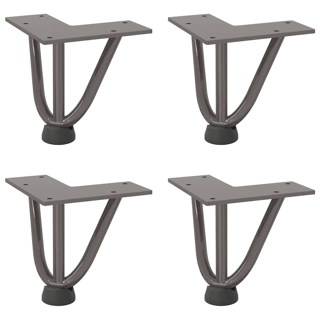 vidaXL Haarnadelpoten voor Salontafel 4 st 10 cm massief staal naturel, foto 2