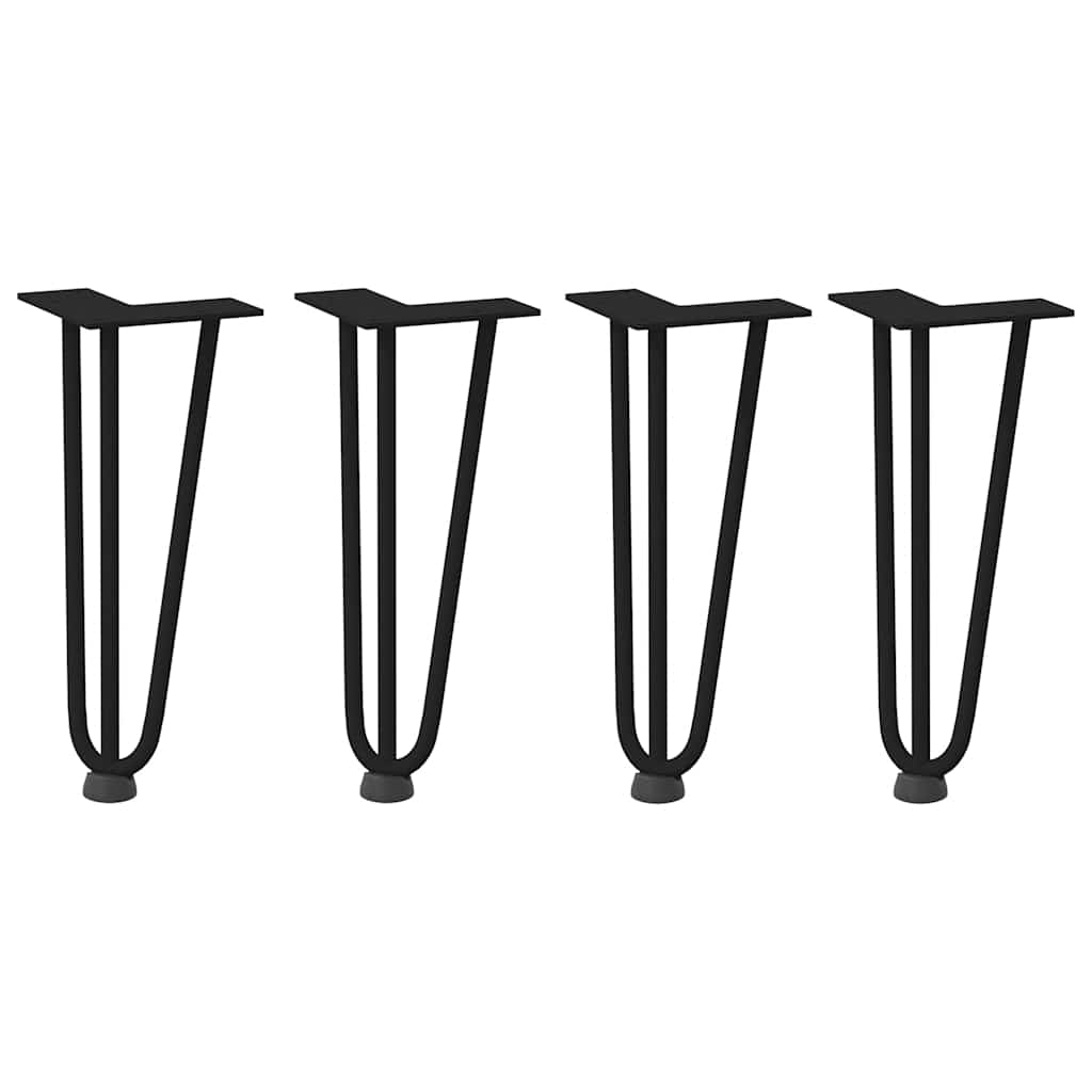 vidaXL Hiusneula Pöytäjalat 4 kpl musta 30 cm kiinteä teräs