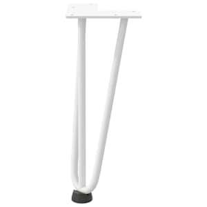 Nohy na konferenční stolek ve tvaru vlásenky 4 ks bílé 30 cm masivní ocel - obrázek 5