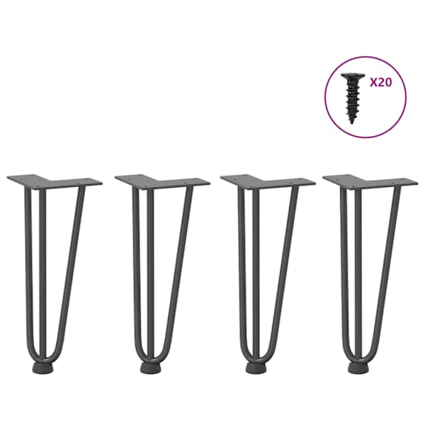 vidaXL juuksen&otilde;eljalad kohvilauale, 4 tk, antratsiithall, 30 cm, t&auml;isteras