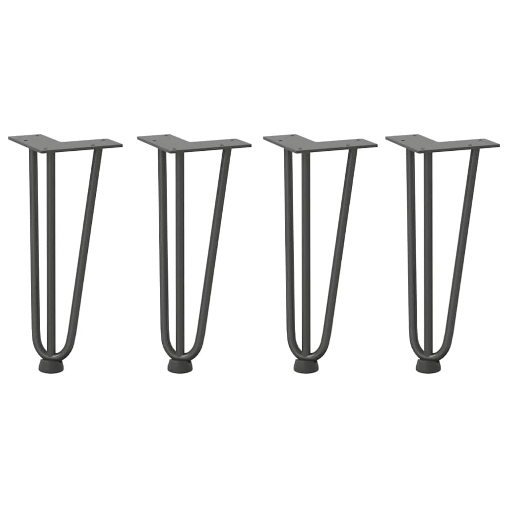 Thumbnail - vidaXL Haarnadelbeine für Couchtisch 4 Stk. Anthrazit 30 cm Massivstahl