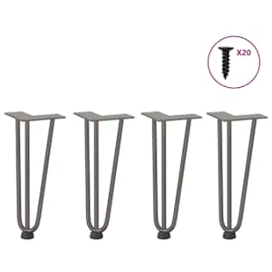 Nohy na konferenční stolek ve tvaru vlásenky 4 ks, přírodní ocel, 30 cm, masivní ocel - obrázek 1