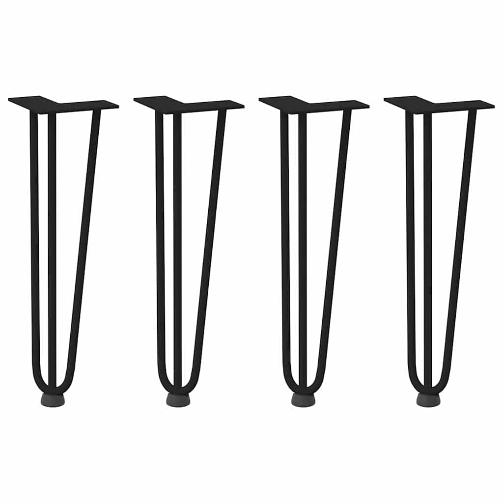 vidaXL Haarspeld tafelpoten 4 st 42 cm massief staal zwart afbeelding