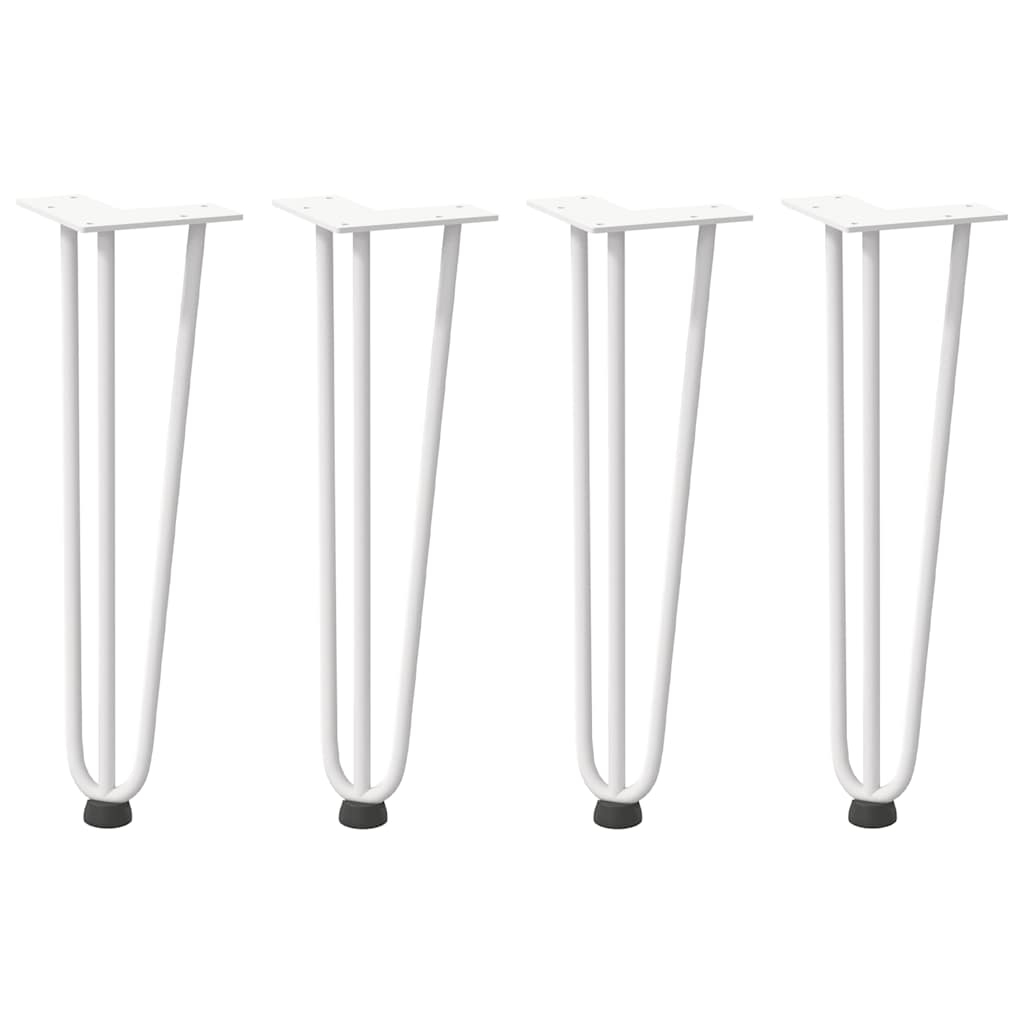 vidaXL Haarspeld tafelpoten 4 st 42 cm massief staal wit afbeelding