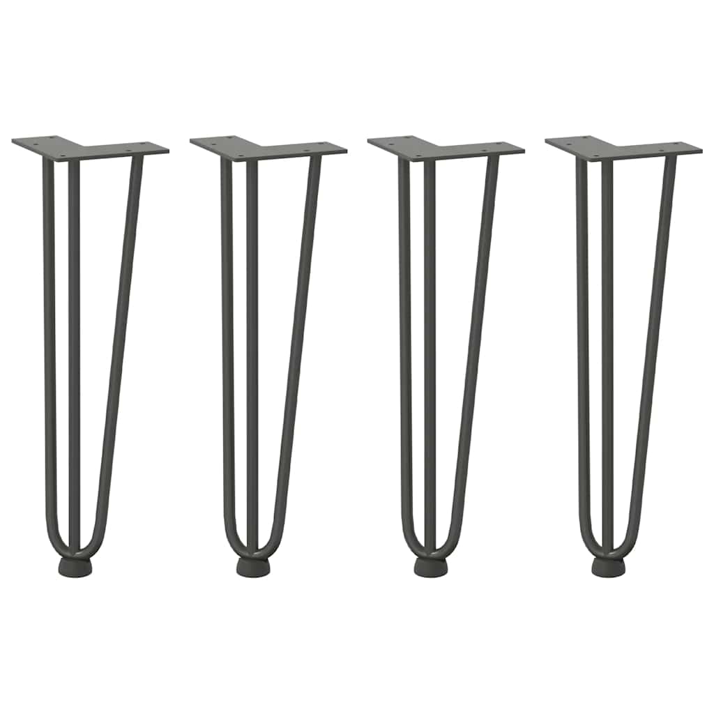 Thumbnail - vidaXL Haarnadelbeine für Couchtisch 4 Stk. Anthrazit 42 cm Massivstahl