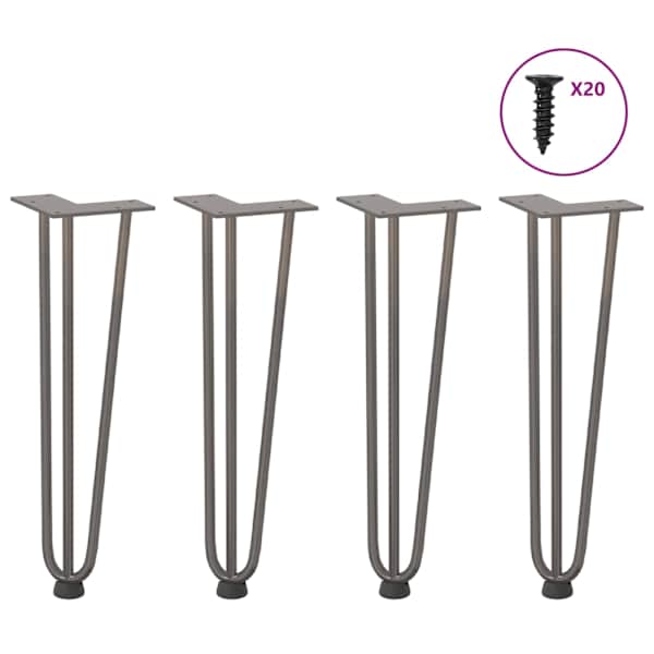vidaXL juuksen&otilde;eljalad kohvilauale, 4 tk, naturaalne teras, 42 cm, t&auml;isteras