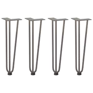 Nohy na konferenční stolek ve tvaru vlásenky 4 ks, přírodní ocel, 42 cm, masivní ocel - obrázek 2
