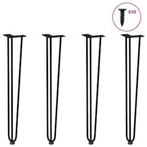 Noge z lasmi za konzolne mizice 4 kosi črne barve 72 cm masivno jeklo