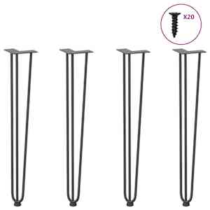 Noge z lasmi za konzolne mizice 4 kosi antracitne barve 72 cm masivno jeklo