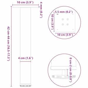 Nohy ke konferenčnímu stolku 4 ks černé 42-44 cm ocelové - obrázek 10