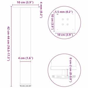 Nohy ke konferenčnímu stolku 4 ks bílé 42-44 cm ocelové - obrázek 10
