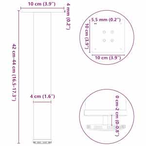 Nohy konferenčního stolku 4 ks antracitové 42-44 cm ocelové - obrázek 10