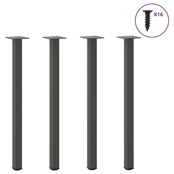 vidaXL konsoollaua jalad 4 tk, antratsiithall, 72&ndash;74 cm, teras