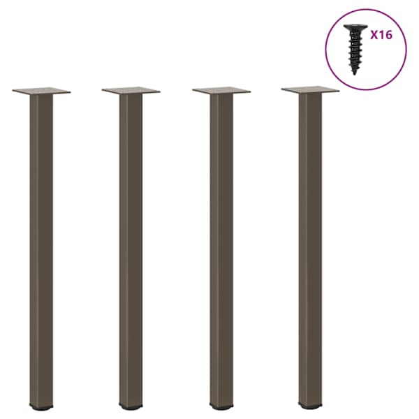 vidaXL konsoollaua jalad 4 tk, naturaalne teras, 72&ndash;74 cm, teras