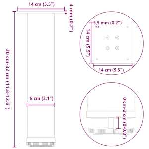 Nohy ke konferenčnímu stolku 4 ks černé 30-32 cm ocelové - obrázek 10