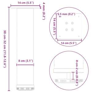 Nohy ke konferenčnímu stolku 4 ks bílé 30-32 cm ocelové - obrázek 10