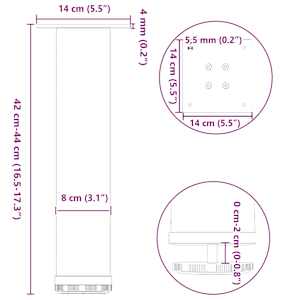 Nohy ke konferenčnímu stolku 4 ks černé 42-44 cm ocelové - obrázek 10