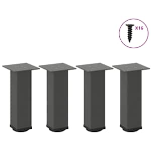 Noge za klubsko mizico 4 kosi antracitne 42-44 cm jeklo