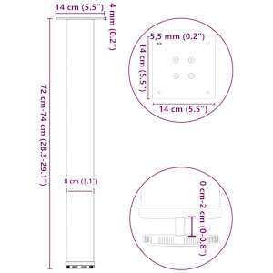 Nohy konzolového stolku 4 ks černé 72-74 cm ocelové - obrázek 10
