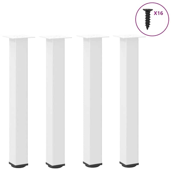 vidaXL konsoollaua jalad 4 tk valged 72&ndash;74 cm terasest