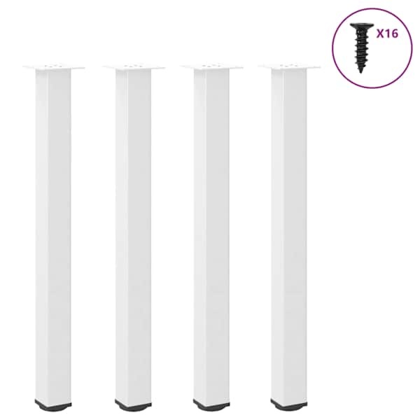 vidaXL baarilaua jalad 4 tk valged 90&ndash;92 cm terasest