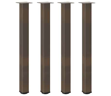 vidaXL Picioare de masă de bar, 4 buc., oțel natural, 90-92 cm
