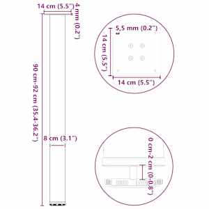Nohy barového stolu 4 ks přírodní ocel 90-92 cm ocel - obrázek 10
