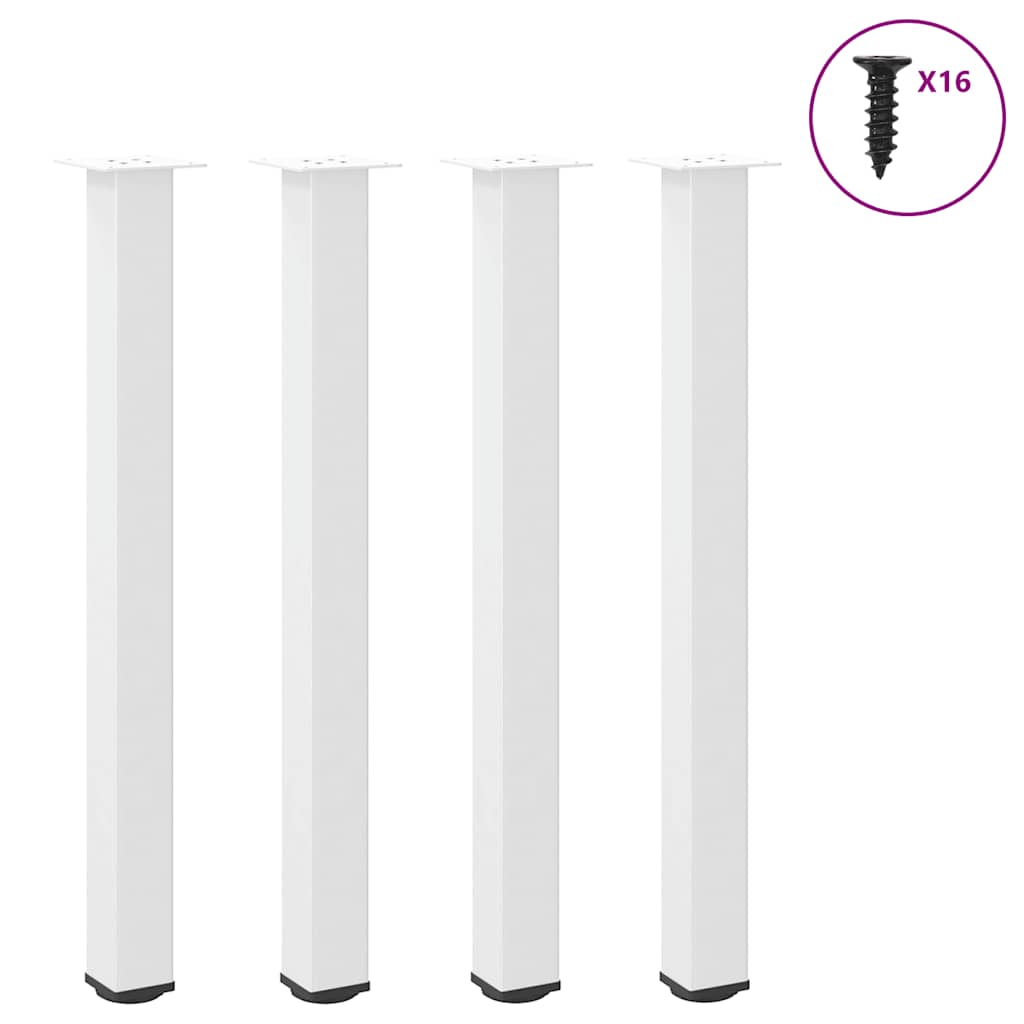 vidaXL Nohy barového stolu 4 ks bílé 100–102 cm ocelové
