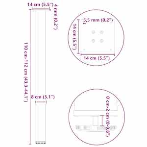 Nohy barového stolu 4 ks bílé 110–112 cm ocelové - obrázek 10