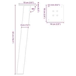 Nohy ke konferenčnímu stolku 4 ks bílé 42 cm ocelové - obrázek 10