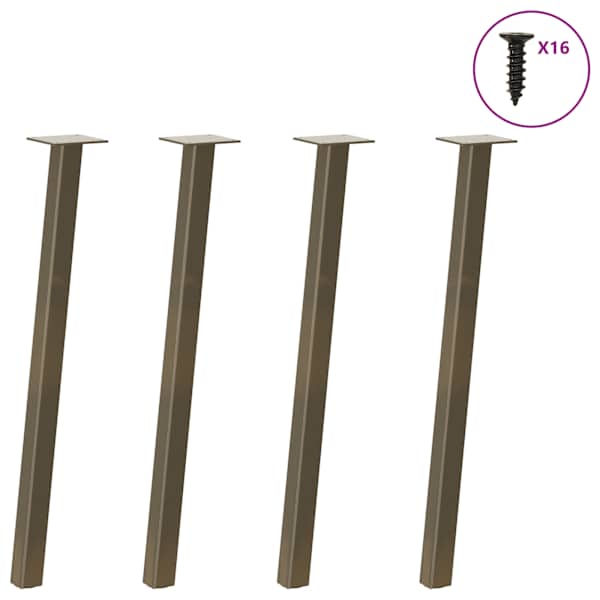 vidaXL konsoollaua jalad 4 tk, naturaalne teras, 72 cm, teras