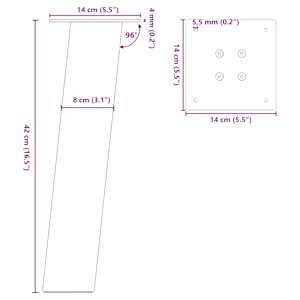 Nohy ke konferenčnímu stolku 4 ks černé 42 cm ocelové - obrázek 10