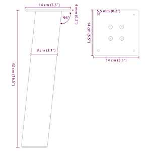 Nohy konferenčního stolku 4 ks přírodní ocel 42 cm ocel - obrázek 10
