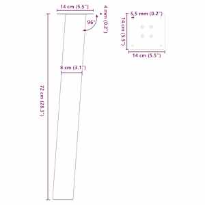Nohy konzolového stolku 4 ks černé 72 cm ocelové - obrázek 10