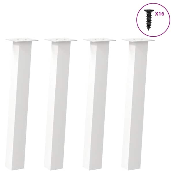 vidaXL konsoollaua jalad 4 tk valged 72 cm terasest