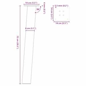 Nohy konzolového stolku 4 ks antracitové 72 cm ocelové - obrázek 10