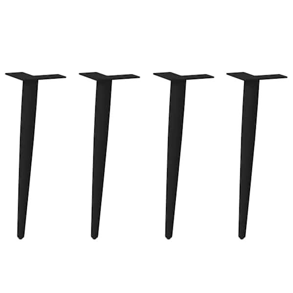 vidaXL kohvilaua jalad, koonilised, 4 tk, mustad, 30&ndash;31 cm, terasest