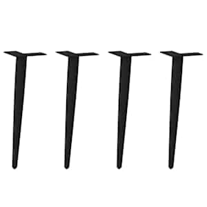 Noge za klubsko mizico stožčaste oblike 4 kosi črne 30-31 cm jeklo