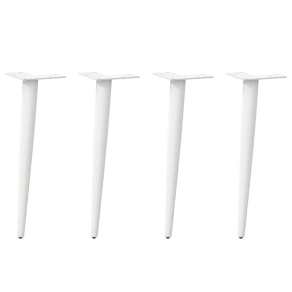 vidaXL kohvilaua jalad, koonusekujulised, 4 tk, valged, 30&ndash;31 cm, teras