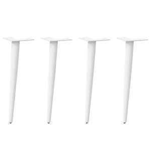 Noge za klubsko mizico stožčaste oblike 4 kosi bele 30-31 cm jeklo
