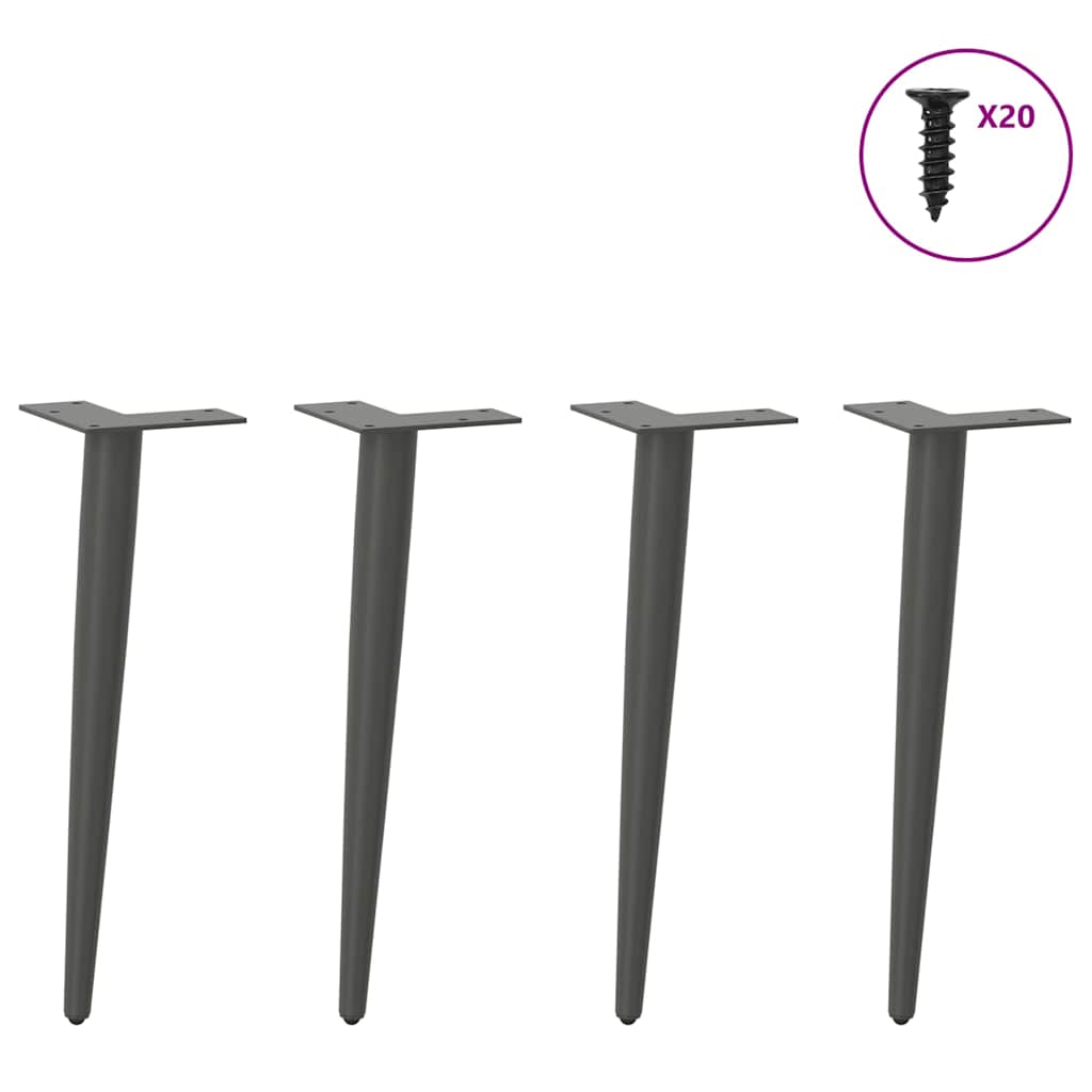 Thumbnail - vidaXL Couchtischbeine Konische Form 4 Stk. Anthrazit 30-31 cm Stahl