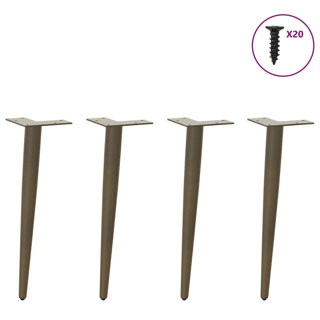 Thumbnail - vidaXL Couchtisch Beine Konische Form 4 Stück Naturstahl 30-31cm Stahl