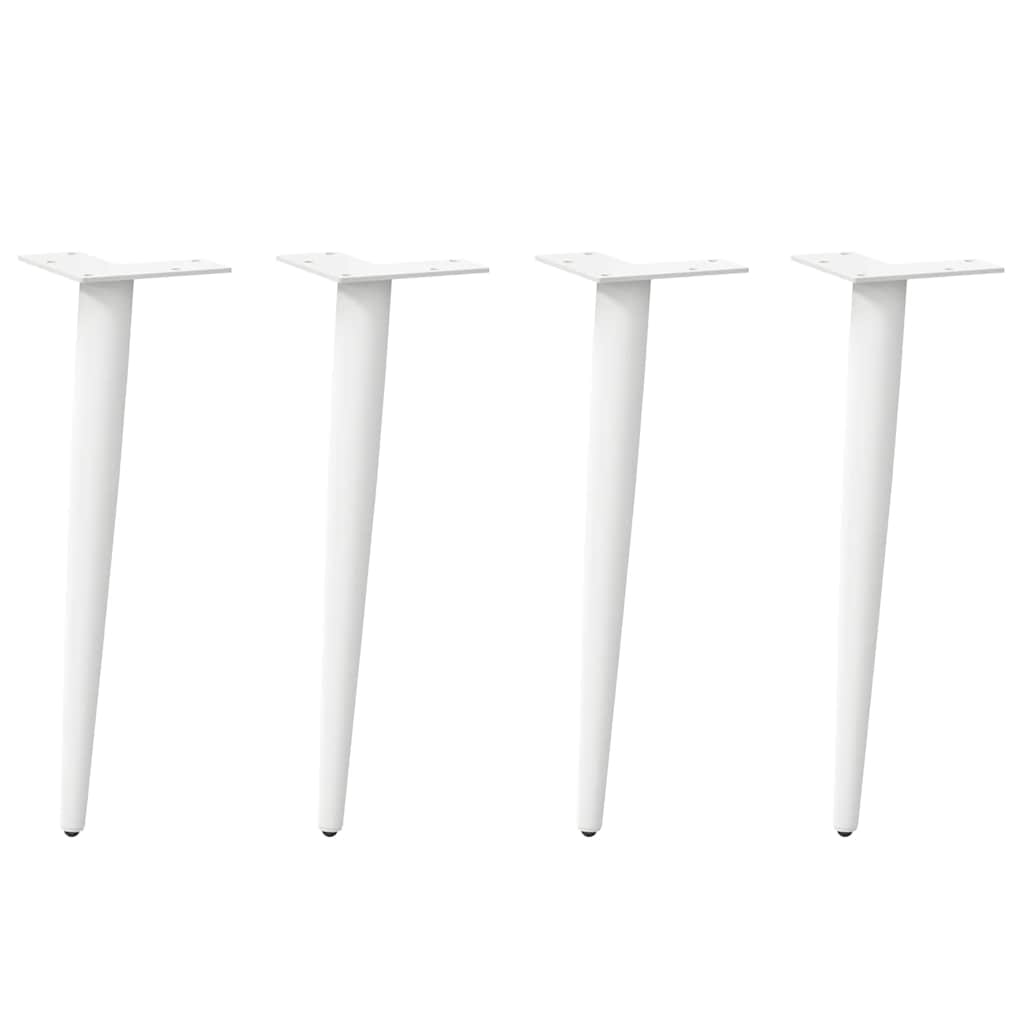 vidaXL Nohy konferenčního stolku kuželového tvaru 4 ks bílé 42-43 cm ocelové