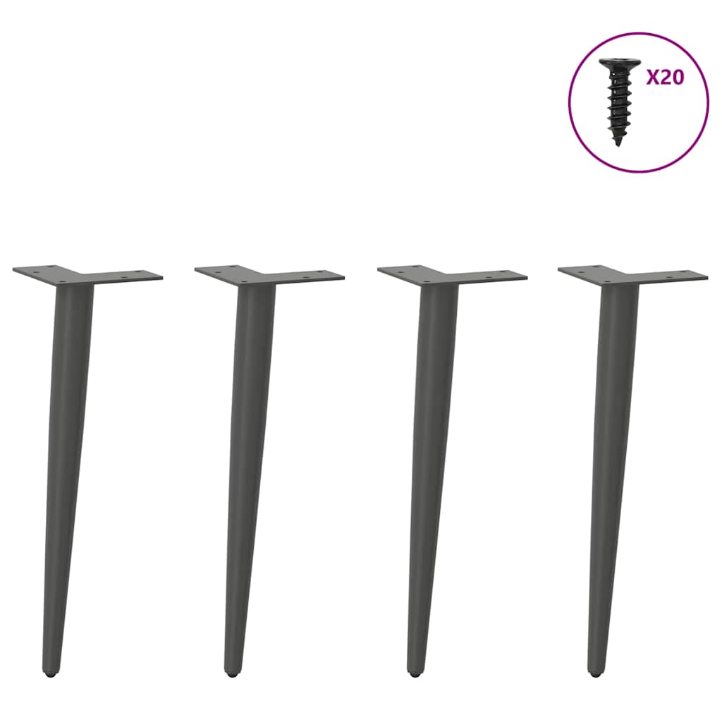 Thumbnail - vidaXL Couchtischbeine Konische Form 4 Stk. Anthrazit 42-43 cm Stahl